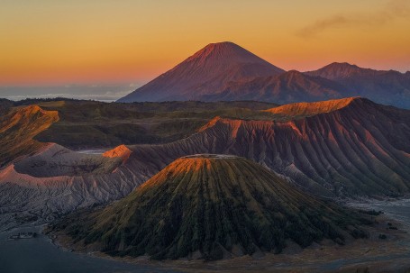 Illuminated Volcanic Crater