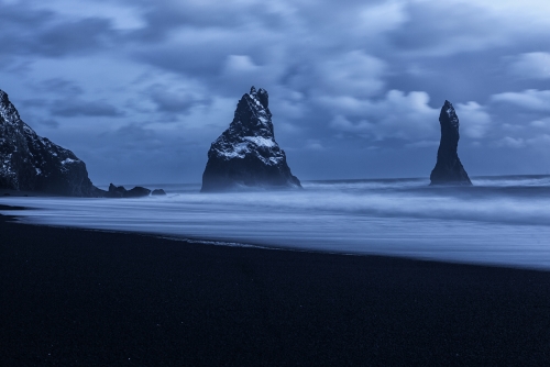 black sand beach