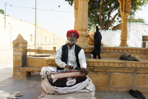 Melodious Folk Singer at Lodhruva, Jaisalmer, Rajasthan, India.