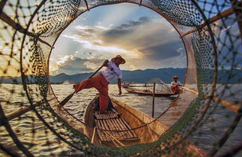Intha Fishermen at Inle Lake, Myanmar