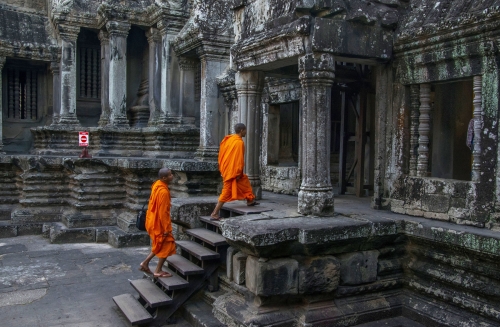 Monk at Angkor Wat Temple